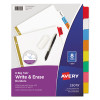 Write And Erase Big Tab Paper Dividers, 8-Tab, 11 x 8.5, White, Assorted Tabs,1 Set