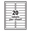 Labels, Laser Printers, 1 X 4, White, 20/Sheet, 100 Sheets/Box
