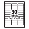 Labels, Laser Printers, 1 X 2.63, White, 30/Sheet, 250 Sheets/Box