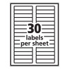 Labels, 0.66 X 3.44, White, 30/Sheet, 50 Sheets/Box