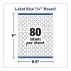 Printable Self-Adhesive Permanent Id Labels w/Sure Feed, 0.75" Dia, White 800/Pk