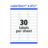 White Address Labels W/ Sure Feed Technology For Laser Printers, Laser Printers, 1 X 2.63, White, 30/Sheet, 250 Sheets/Box