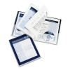 Flexi-View Six-Pocket Organizer, Accommodates (150) 11 x 8.5 Sheets, Translucent Navy Blue