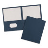 Two-Pocket Folder, Accommodates (40) 11 x 8.5 Sheets, Dark Blue, 25/Box