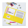 Two-Pocket Folder, Accommodates (40) 11 x 8.5 Sheets, Yellow, 25/Box