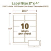 Ecofriendly Mailing Labels, Inkjet/Laser Printers, 2 X 4, White, 10/Sheet, 100 Sheets/Pack