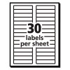 Permanent Trueblock File Folder Labels With Sure Feed Technology, 0.66: x 3.44", White, 30/Sheet, 50 Sheets/Box