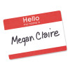 Printable Self-Adhesive Name Badges, 2 1/3 X 3 3/8, Red "Hello", 100/Pack