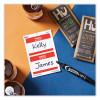 Printable Self-Adhesive Name Badges, 2 1/3 X 3 3/8, Red "Hello", 100/Pack