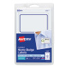 Flexible Adhesive Name Badge Labels, 3.38 X 2.33, White/Blue Border, 40/Pack