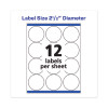 Permanent Laser Print-To-The-Edge Id Labels W/Surefeed, 2 1/2"Dia, White, 300/Pk