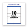 Waterproof Shipping Labels With Trueblock And Sure Feed, Laser Printers, 2 X 4, White, 10/Sheet, 50 Sheets/Pack