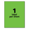 High-Visibility Permanent Laser Id Labels, 8.5 x 11, Neon Green, 100/Box