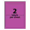 High-Visibility Permanent Laser Id Labels, 5.5 x 8.5, Neon Magenta, 200/Box