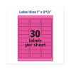 High-Visibility Permanent Laser Id Labels, 1 x 2.63, Neon Magenta, 750/Pack