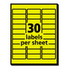 High-Visibility Permanent Laser Id Labels, 1 x 2.63, Neon Yellow, 750/Pack
