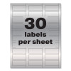 Permatrack Metallic Asset Tag Labels, Laser Printers, 0.75 X 2, Metallic Silver, 30/Sheet, 8 Sheets/Pack