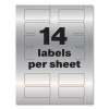 Permatrack Metallic Asset Tag Labels, Laser Printers, 1.25 X 2.75, Silver, 14/Sheet, 8 Sheets/Pack