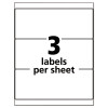 Durable Permanent Id Labels With Trueblock Technology, Laser Printers, 3.25 X 8.38, White, 3/Sheet, 50 Sheets/Pack