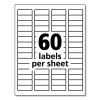 Durable Permanent Id Labels With Trueblock Technology, Laser Printers, 0.66 X 1.75, White, 60/Sheet, 50 Sheets/Pack