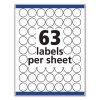 Removable Multi-Use Labels, Inkjet/Laser Printers, 1" Dia, White, 63/Sheet, 15 Sheets/Pack