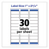 Removable Multi-Use Labels, Inkjet/Laser Printers, 1 X 2.63, White, 30/Sheet, 25 Sheets/Pack