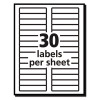 Removable File Folder Label With Sure Feed Technology, 0.66 x 3.44, White, 30/Sheet, 25 Sheets/Pack