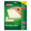 Removable File Folder Label With Sure Feed Technology, 0.66 x 3.44, White, 30/Sheet, 25 Sheets/Pack