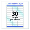 Glossy Clear Easy Peel Mailing Labels W/ Sure Feed Technology, Inkjet/Laser Printers, 1 X 2.63, 30/Sheet, 10 Sheets/Pack