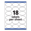 Oval Print-To-The-Edge Labels, 1.5 X 2.5, White, 18/Sheet, 15 Sheets/Pack