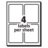 Vibrant Laser Color-Print Labels w/ Sure Feed, 3.75 x 4.75, White, 100/Pk