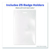 Secure Top Heavy-Duty Badge Holders, Vertical, 3w X 4h, Clear, 25/Pack