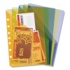 Small Binder Pockets, Standard, 7-Hole Punched, Assorted, 9.25 x 5.5, 5/Pack