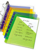 Small Binder Pockets, Standard, 7-Hole Punched, Assorted, 9.25 x 5.5, 5/Pack