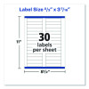 Permanent Trueblock File Folder Labels With Sure Feed Technology, 0.66 X 3.44, White, 30/Sheet, 60 Sheets/Box