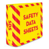 Ultraduty Safety Data Sheet Binders With Chain, 3 Rings, 3" Capacity, 11 x 8.5, Yellow/Red