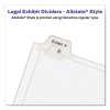 Preprinted Legal Exhibit Side Tab Index Dividers, Allstate Style, 10-Tab, 4, 11 X 8.5, White, 25/Pack