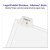 Preprinted Legal Exhibit Side Tab Index Dividers, Allstate Style, 10-Tab, 11, 11 X 8.5, White, 25/Pack
