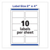 Vibrant Inkjet Color-Print Labels W/ Sure Feed, 2 X 4, Matte White, 200/Pk