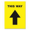 Social Distancing Floor Decals, 8.5 X 11, This Way, Yellow Face, Black Graphics, 5/Pack