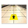 Social Distancing Floor Decals, 8.5 X 11, This Way, Yellow Face, Black Graphics, 5/Pack