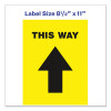 Social Distancing Floor Decals, 8.5 X 11, This Way, Yellow Face, Black Graphics, 5/Pack