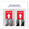 Social Distancing Floor Decals, 8.5 X 11, This Way, Red Face, White Graphics, 5/Pack