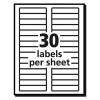 Permanent Trueblock File Folder Labels With Sure Feed Technology, 0.66 X 3.44, White, 30/Sheet, 25 Sheets/Pack