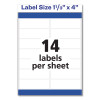 Easy Peel White Address Labels W/ Sure Feed Technology, Inkjet Printers, 1.33 X 4, White, 14/Sheet, 100 Sheets/Box