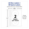 Inkjet Cd Labels, Matte White, 40/Pack