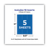 Binder Spine Inserts, 3" Spine Width, 3 Inserts/Sheet, 5 Sheets/Pack