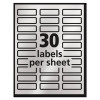 Foil Mailing Labels, Inkjet Printers, 0.75 X 2.25, Silver, 30/Sheet, 10 Sheets/Pack