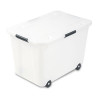 Rolling 15-Gal. Storage Box, Letter/Legal Files, 23.75" X 15.75" X 15.75", Clear