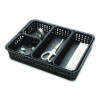 Plastic Weave Basket Bins, Assorted Sizes, Black, 10/Pack